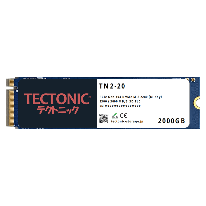テクトニック TN2 NVMe (PCIe Gen 4x4) M.2 2280 SSD シリーズ